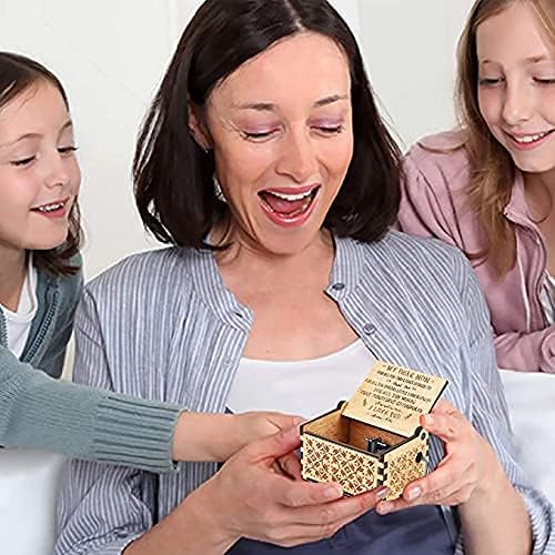 CAMKONG Wooden Music Box for Mom Laser Engraved