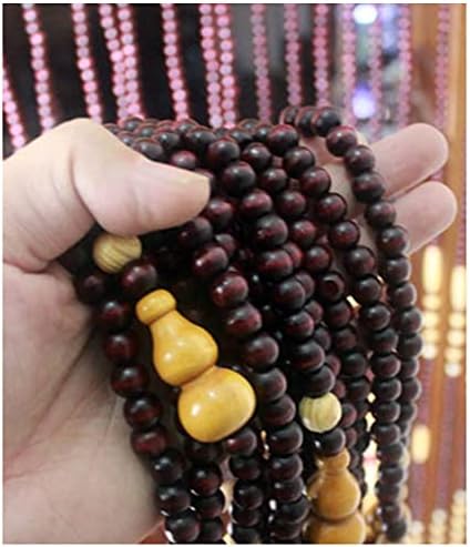 ZHOUXIAO Natural Wood Beaded Curtain for Doorways