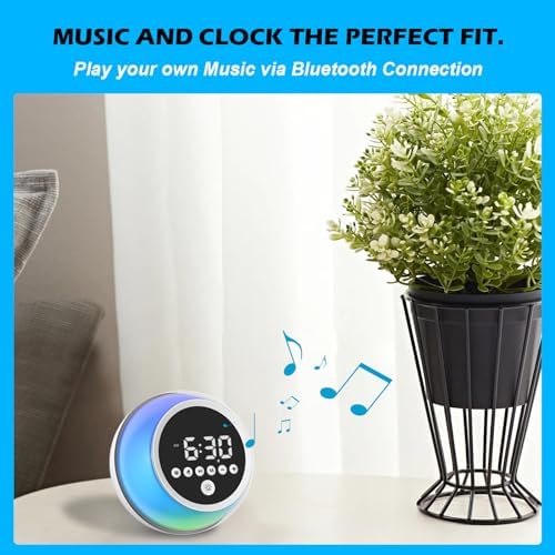 Dinvel Alarm Clock with Bluetooth Speaker and Night Light