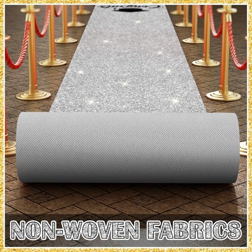 Glitter Silver Graduation Carpet Runner 2ft x15ft