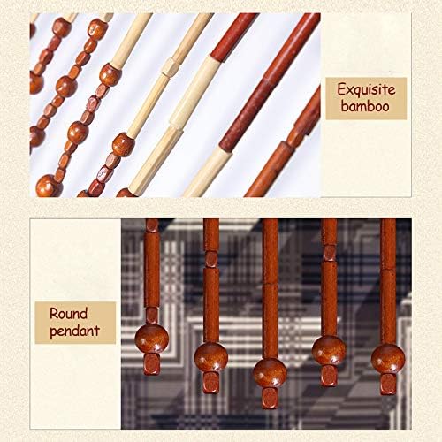 CNCEST Wooden Bead Curtain Panel 27 Lines