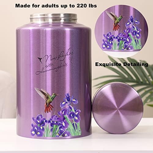 Purple Hummingbird Cremation Urn for Mom 220 lbs Capacity