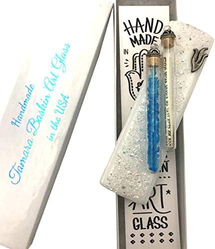 Tamara Baskin Art Glass Wedding Keepsake Mezuzah Ivory