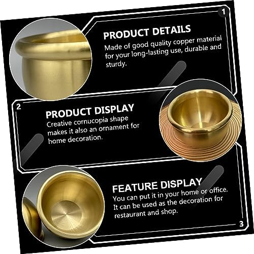 IMIKEYA Copper Cornucopia Incense Burner Ashtray Lid Retro Decor