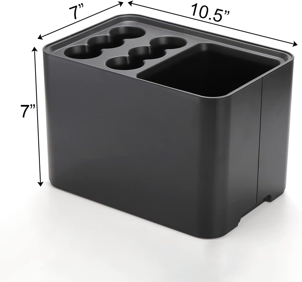 Elsjoy Black Umbrella Stand with Drip Tray