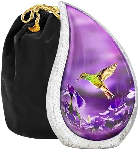 Trupoint Memorials Purple Hummingbird Teardrop Urn