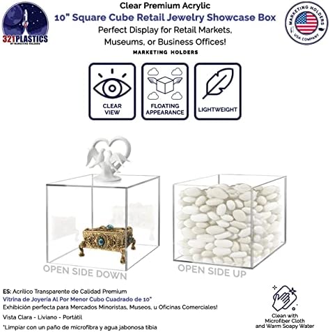 10 Inch Acrylic Display Riser Box with One Open Side