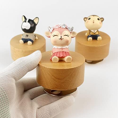 SOFTALK Cute Little Animal Wooden Music Box - You are My Sunshine