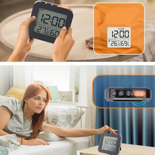PerGar Digital Alarm Clock with Humidity and Temperature Display