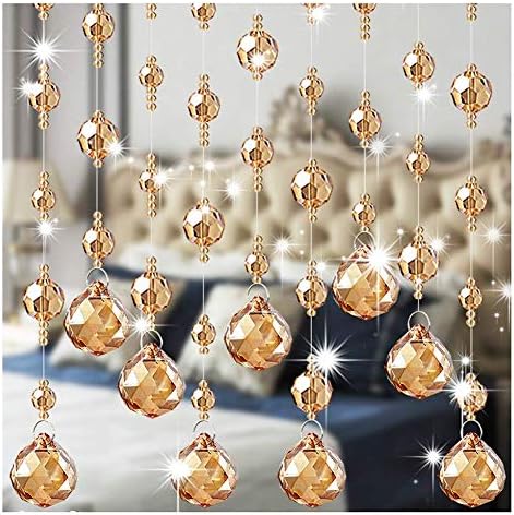 OKUOKA Crystal Beaded Curtain for Doorways 20 Strands Customizable