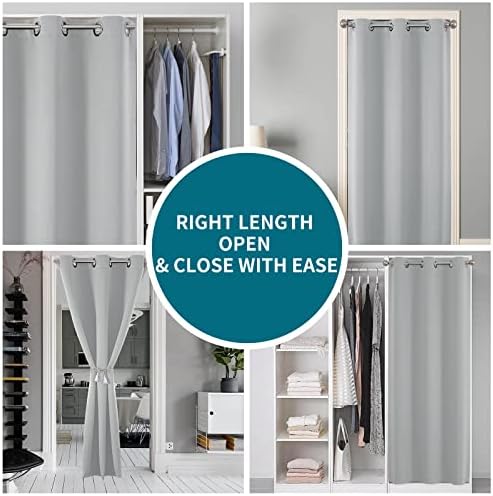 Joydeco Blackout Door Curtain 78 Inches Greyish White
