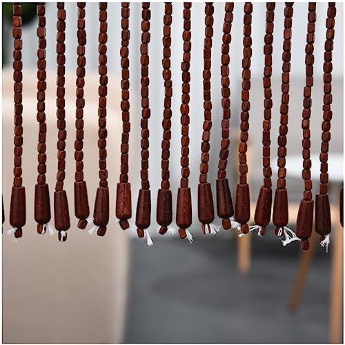 GVILTY Wooden Beaded Curtains Door Screen 60 Line Dense Bohemian Curtain