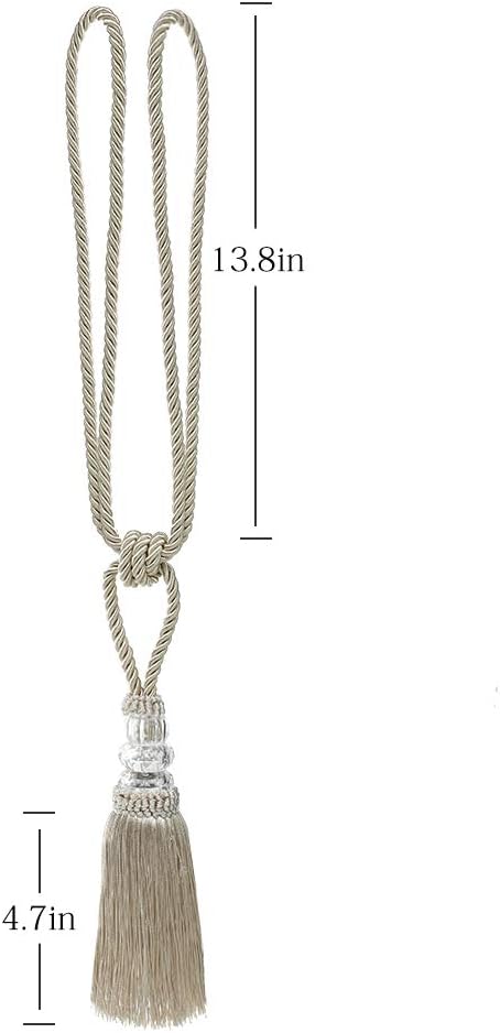 BEL AVENIR 4 Pack Crystal Curtain Tiebacks