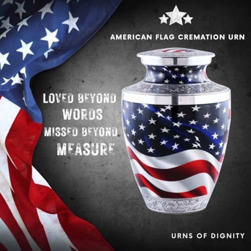 American Flag Cremation Urn for Adult Ashes