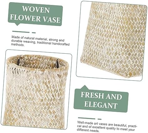 Seagrass Woven Flower Vase for Dried Flowers Nordic Style