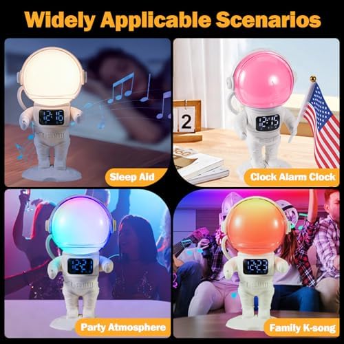 Astronaut Sunrise Alarm Clock with Light and Bluetooth Radio
