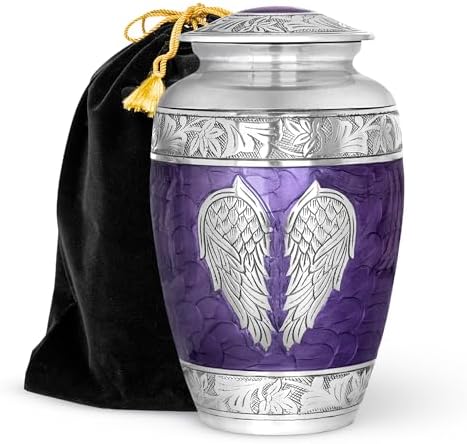 Stonlif Angel Wings Cremation Urn - Purple Large