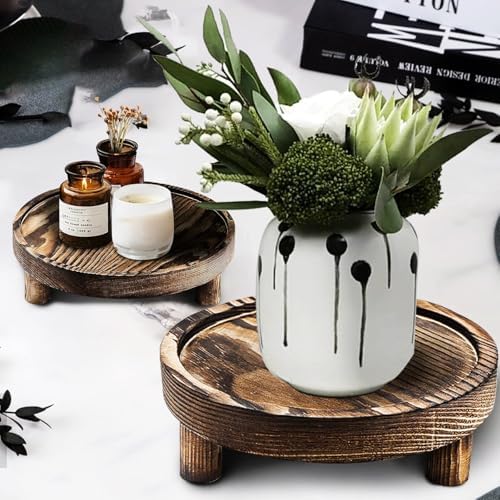 Wood Display Riser Set 3 Piece Rustic Brown