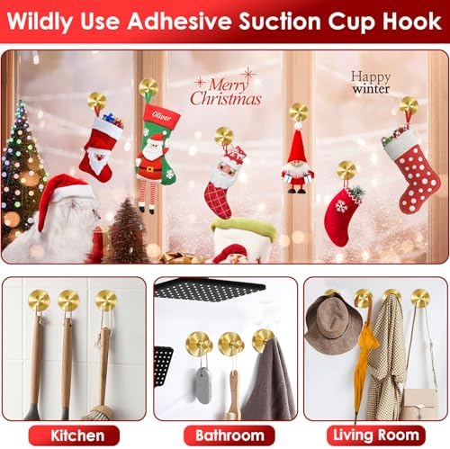22 LB Gold Wreath Hanger with Suction Cup Hook 2 Pack