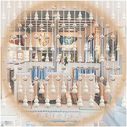 Beaded Partition Curtain Natural Wooden Beads Door Divider