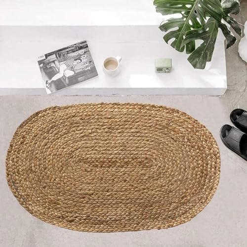 Chardin Home Hand Woven Jute Braided Rug 18x30 Inch Oval