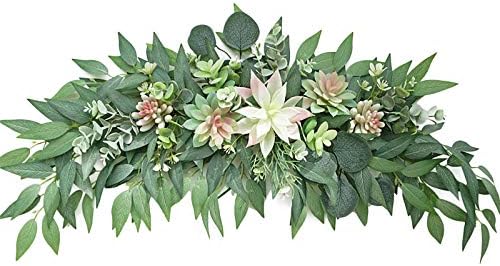 276 Inch Artificial Succulent Swag with Eucalyptus Leaves