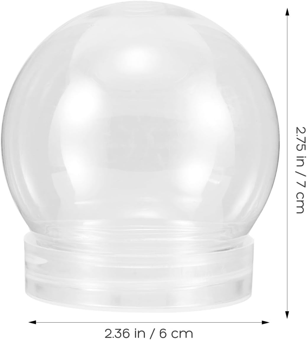 BESTOYARD 30 Pcs 3-Inch Clear Snow Globe Jar DIY Party Favor