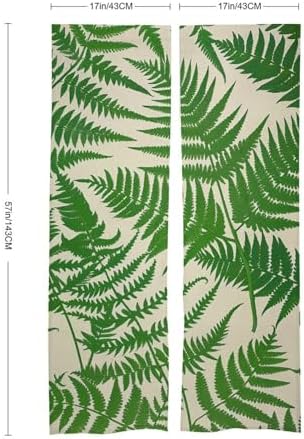Fern Green Plant Door Curtain Panel 17x57 Inch