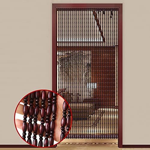 Wood Beaded Curtain for Doorway and Room Divider