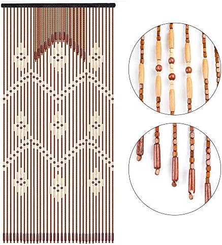 CNCEST Wooden Bead Curtain 32 Lines 90x175cm