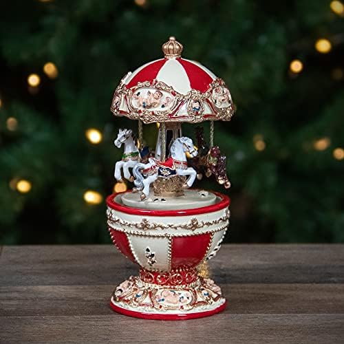 Northlight Musical Carousel with Horses and Cupids 725 Inch