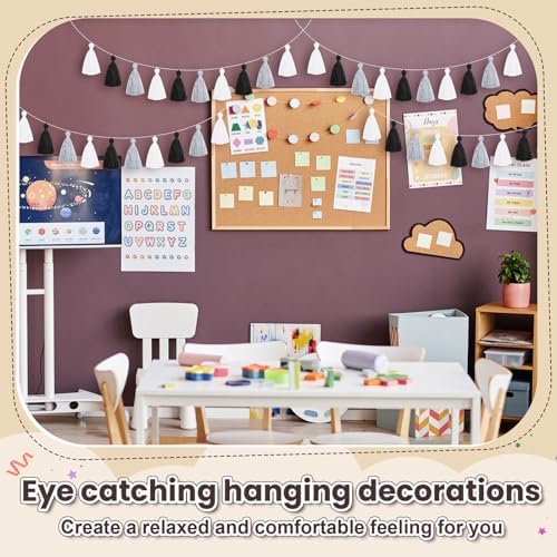 WILLBOND 4 Piece Tassel Garland Classroom Decor