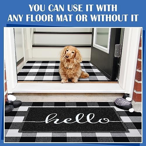 Geelin 2 Pcs Hello Doormat and Buffalo Check Rug
