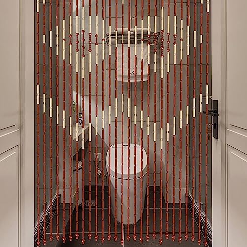 Wood Beaded Curtain for Doorway Coffee White 3544 x 689 Inches