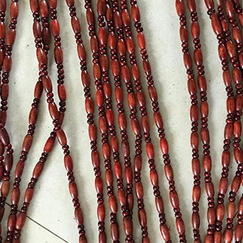 Wood Beaded Curtain for Doorway and Room Divider