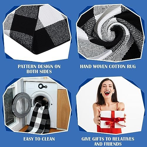Geelin 2 Pcs Hello Doormat and Buffalo Check Rug