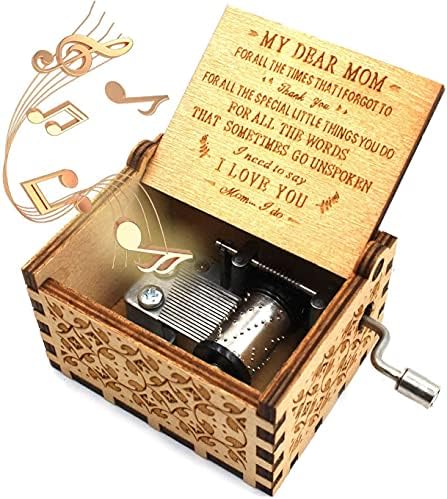 CAMKONG Wooden Music Box for Mom Laser Engraved