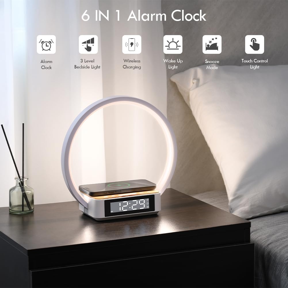 Smart Alarm Clock with Sunrise Simulation and Wireless Charging