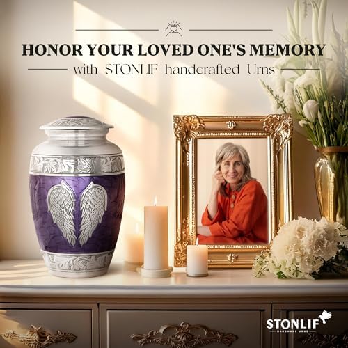 Stonlif Angel Wings Cremation Urn - Purple Large