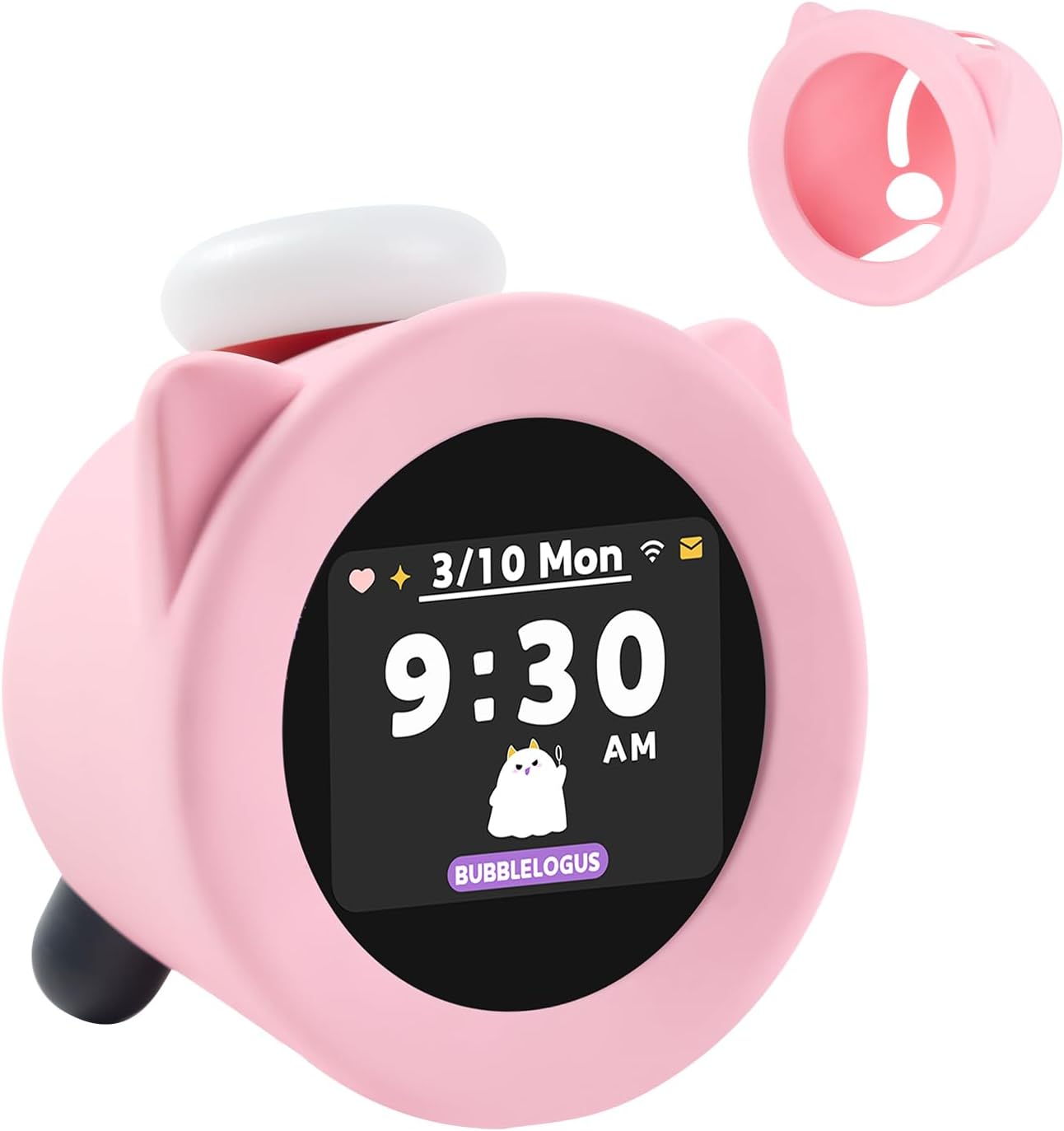 Cute Cartoon Cat Ears Silicone Case for Nintendo Alarm Clock Pink