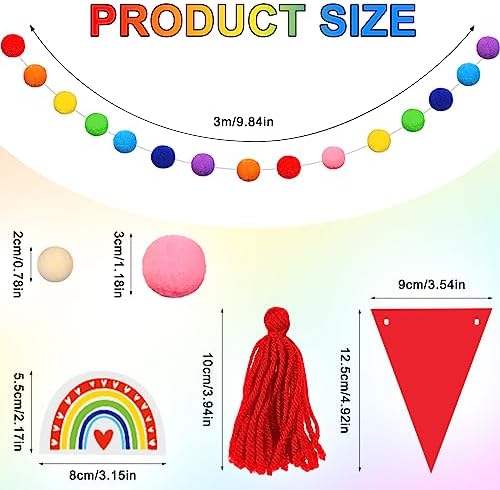 Sumind 5 Pcs Retro Rainbow Classroom Decor Set