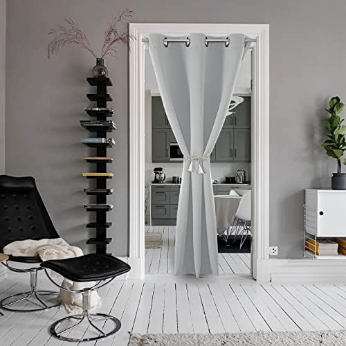 Joydeco Blackout Door Curtain 78 Inches Greyish White