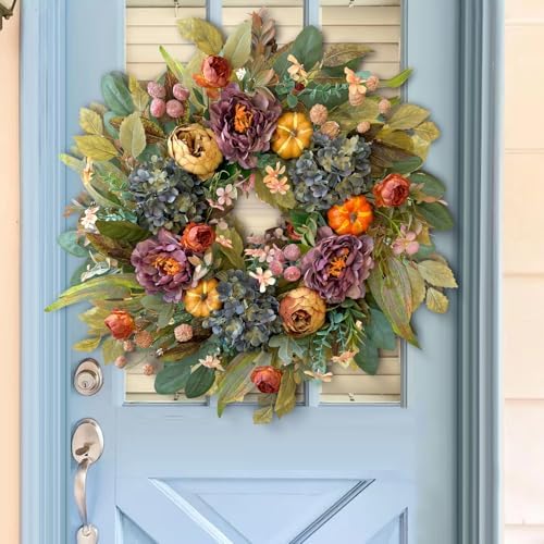 WANNA-CUL 24 Inch Fall Wreath for Front Door