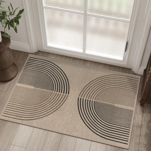 Easy Jute Rainbow Entryway Rug 2x3