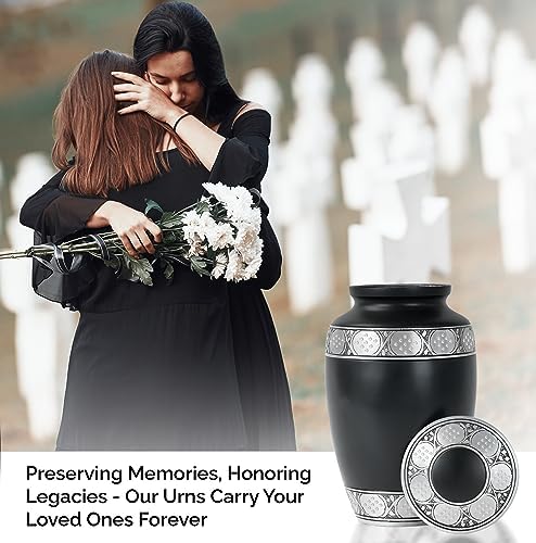 Yatskia Black Large Metal Urn for Adult Ashes