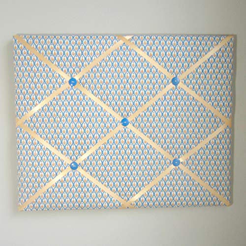 16 x 20 French Memory Board Blue Gold Bow Design