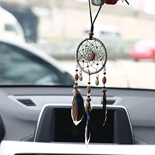 YGMONER Dream Catcher Car Interior Rearview Mirror Dangle Brown