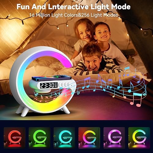 LED Atmosphere Lamp with Alarm Clock and 15W Charger
