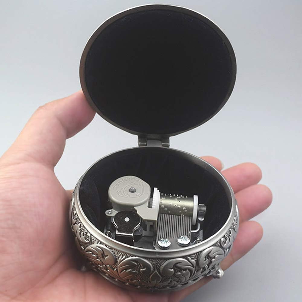 ROSIKING Round Emboss Music Box With Anastasia Melody