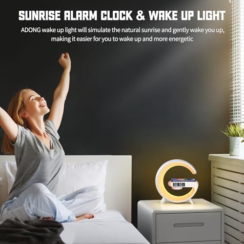 LED Atmosphere Lamp with Alarm Clock and 15W Charger